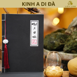 Sổ Tay Chép Kinh A Di Đà In Mờ – Giấy Cao Cấp A4, Giấy Cơ Nhật Bản – Tặng 1 Bút và 2 Lõi Mực | Liên Linh