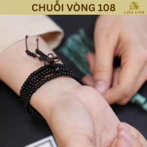 Chuỗi Vòng 108 Hạt Đen Bóng 4 Li – Biểu Tượng Chánh Niệm & Phong Thủy | Liên Linh